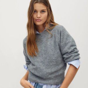 NWT Mango Grey Long raglan sleeve sweater